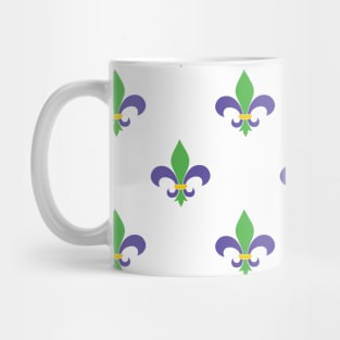 Fleur-de-lis pattern on a white background. Mug